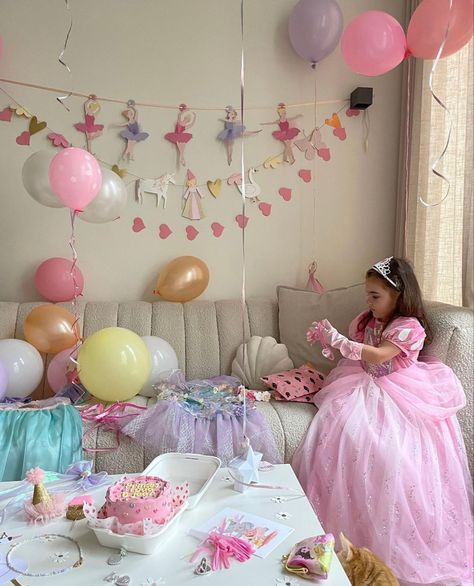 Girly Birthday Party, Princess Birthday Party Decorations, Princess Theme Birthday, Ballerina Birthday Parties, Ballerina Birthday, Fourth Birthday, Princess Theme, Baby Birthday Party, Toddler Birthday