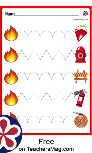 Gross Motor Fire Safety Activities, Fire Worksheets Preschool, Fire Safety Gross Motor Preschool, Fire Theme For Preschool, Fire Safety Tracing Preschool, Fire Safety Preschool Printables Free, Fire Safety Fine Motor For Toddlers, Preschool Fire Truck Activities, Fire Safety Pre K Activities