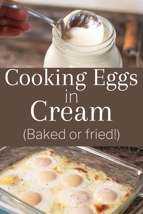 Eggs In Heavy Cream, Creamed Eggs Recipe, Eggs In Cream, Heavy Cream Eggs, Creamed Eggs On Toast, Eggs In Oven, Coddled Eggs, Cream Eggs, Egg Cream