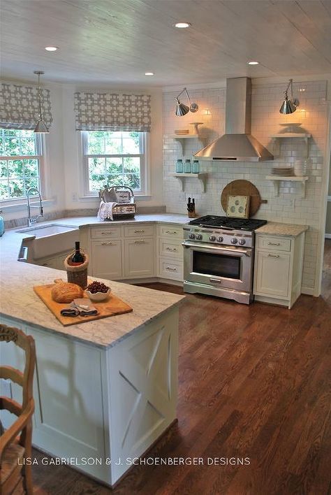 Thunder White Granite Countertops, Thunder White Granite, White Granite Countertops, U Shaped Kitchen, Pretty Kitchen, Kitchen Farmhouse, Cool Ideas, Kitchen Redo, Cottage Kitchen