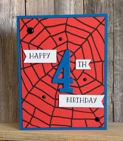 Stampin Up Number of Years stamps and dies Superhero Birthday Card Diy, Superhero Birthday Cards Handmade, Spider Man Birthday Card Ideas, Spiderman Card Birthday, Marvel Cards Birthday, Birthday Card Spiderman, Marvel Birthday Cards Diy, Spiderman Birthday Cards Handmade, Spider Man Cards Handmade