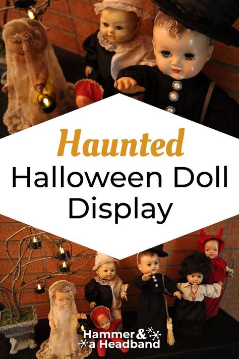 Creepy Doll Room Haunted Houses, Halloween Doll Display, Diy Creepy Porcelain Dolls, How To Make A Creepy Doll, Diy Creepy Dolls, Creepy Dolls Diy, Vintage Halloween Diy, Vampire Clown, Diy Halloween Doll