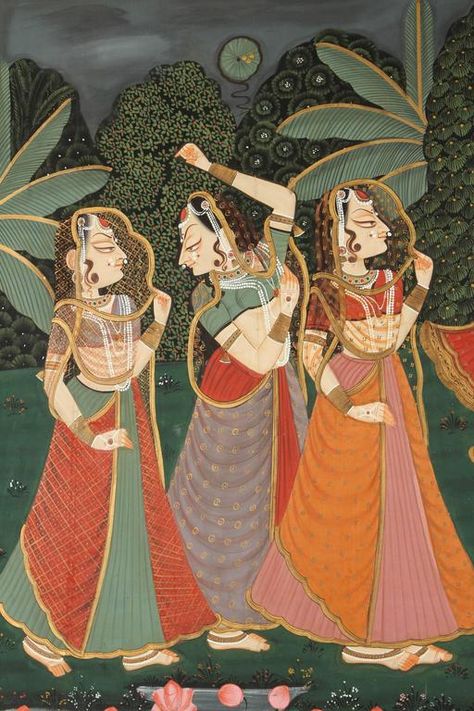 Painting Of Krishna, Krishna Playing Flute, Mughal Miniature Paintings, Rajasthani Painting, Indian Traditional Paintings, Playing Flute, Mughal Art Paintings, Rajasthani Art, Indian Art Gallery