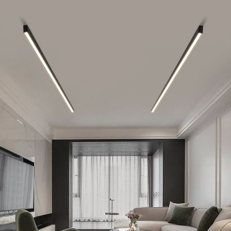 Strip Lighting Ceiling, Simple Balcony, Dining Room Sofa, Ceiling Lamps Living Room, Linear Light, Balcony Bedroom, Wall Living Room, Strip Led, Ceiling Light Design