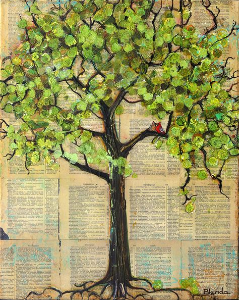 Image of Original Painting Mixed Media Art Cardinal Love Birds Cardinal Tree, Mixed Media Art Projects, New Illustration, Art Coasters, Painting Mixed Media, Mixed Media Journal, Creative Lifestyle, Collage Design, Mixed Media Artwork