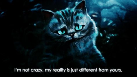 alice in wonderland Cheshire Cat Quotes, Cheshire Cat Alice In Wonderland, Creepy Core, Youre Crazy, Alice And Wonderland Quotes, Wonderland Quotes, Were All Mad Here, Im Crazy, Lewis Carroll