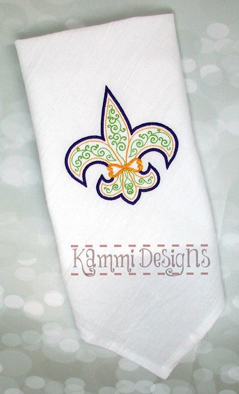 Agd 5056 swirky fleur de lis applique pic 3 Fluer De Lis, Embroidery Download, Mardi Gras, Embroidery Designs, Embroidery, Design