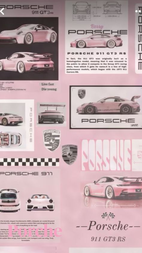 Gt3 Racing, Queens Wallpaper, Fancy Nancy, Gt3 Rs, Pink Car, Pretty Cars, Pink Design, Wall Collage, Phone Case Design