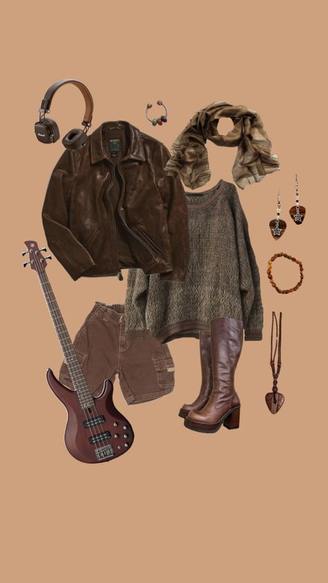 ~ outfit inspo <3 #outfitinspo #grunge #bass #bassist #musician #rock #70s #80s #90s #brown #fashion #music #inspo #outfit #grungeoutfits #brownaesthetic #inspiration #fashioninspo #fyp Outfits 70s, Fashion Music, Inspo Outfit, Brown Aesthetic, Brown Fashion, Grunge Outfits, Bass, Musician, Fashion Inspo