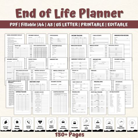 End of Life Planner, Last Wishes Planner, Estate Planning, Will, Final Preparations, What If Binder, Emergency Planner, End of Life Planning - Etsy Life Organization Binder, Family Emergency Binder, Estate Planning Checklist, Medical Binder, Emergency Binder, Life Planning, Life Binder, Family Emergency, Binder Organization