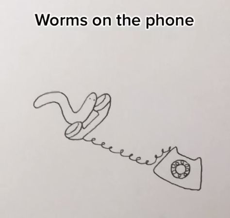 Worm Tattoo Matching, Tiny Worm Tattoo, Funny Worm Tattoo, Inch Worm Tattoo, Worm Doodle, Worm Tattoo, Worm Drawing, Grub Worms, Drawing Meme