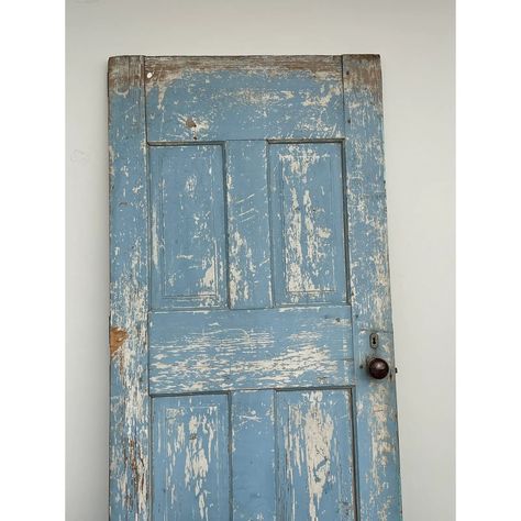 Vintage French Country Blue Door ~ Interior Rustic Distressed Farmhouse Door | Chairish Blue Door Interior, Paint Doors Interior, French Country Blue, Diy Computer Desk, Farmhouse Door, Farmhouse Doors, Gorgeous Doors, Vintage French Country, Grey Doors