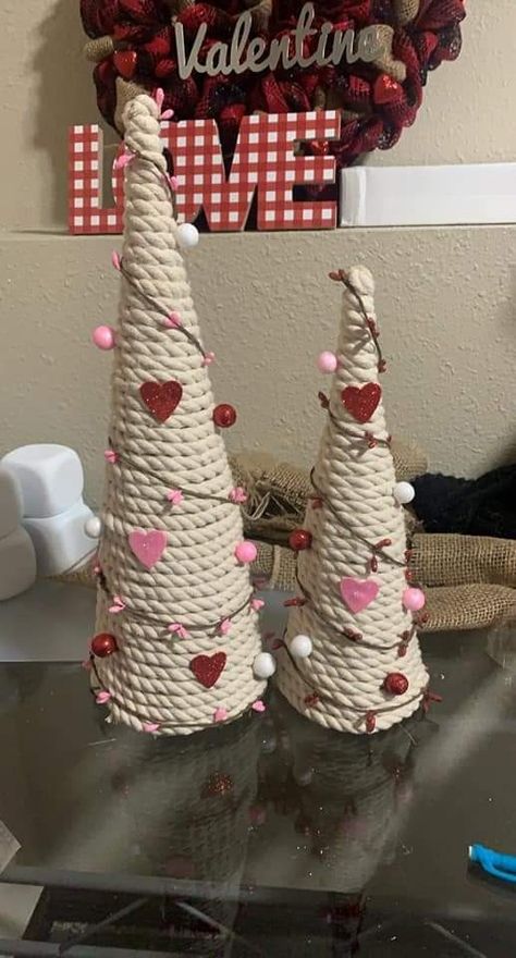 Valentine's Day Tree Decorations, Valentine Cone Trees, Valentine Centerpieces Diy Dollar Stores, Spring Porch Decorations, Diy Valentines Crafts Decoration, Valentine Tree Ideas Diy Crafts, Valentines Day Crafts To Sell Diy Ideas, Valentine’s Day Dollar Tree, Valentines Centerpieces Diy