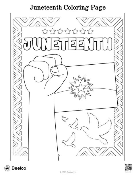 Juneteenth Coloring • Beeloo Printable Crafts And Activities For Kids, Juneteenth Day, Emancipation Day, Color Pages, Color By Numbers, Kindergarten Art, Custom Drawing, Backyard For Kids, Printable Crafts