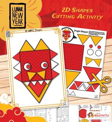 Chinese & Lunar New Year Resources EYFS & KS1 | Mrs Mactivity Chinese New Year Eyfs Activities, Pre K Lesson Plans, Maths Eyfs, Maths Activity, New Year Symbols, Kindergarten Themes, Chinese Lunar New Year, 2d Shapes, Shapes Activities