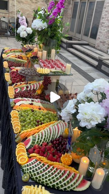 Peony Flowers on Instagram: "Fancy table for your occasion 🍓🍇  #fruit#table#occasions#" Wedding Fruit Table, Wedding Fruit, Fruit Table, Fancy Table, Layered Salad, Peony Flowers, Fruit Garden, Garden Theme, Table Display