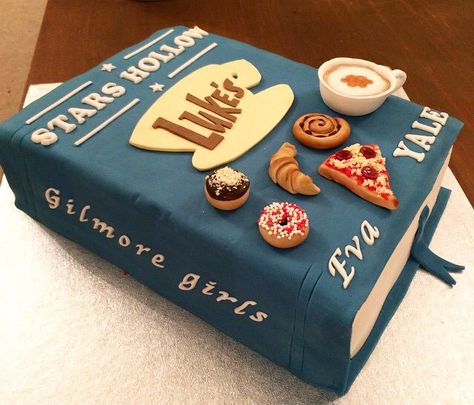 Gilmore Girls Birthday Cake, Gilmore Girls Cake, Gilmore Girls Birthday Party, Gilmore Party Ideas, 12 Birthday Cake, 20th Birthday Cake, Stars Hollow Gilmore Girls, Gilmore Girls Party, 17 Birthday Cake