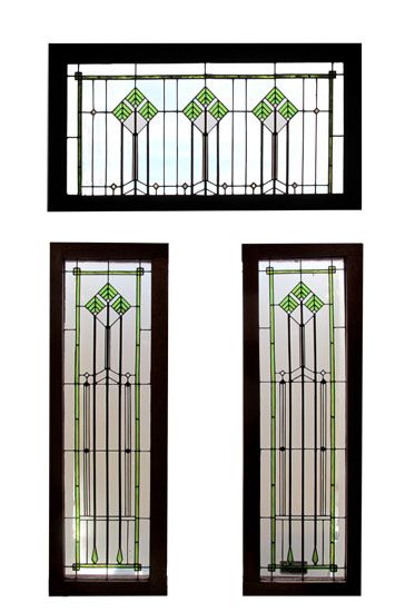 3 Piece Frank Lloyd Wright Style Leaded Glass Windows Transom: 38.5″ tall x 55.5″ wide Side Lights: 64″ tall x 21.75″ wide $3500. Frank Lloyd Wright Stained Glass Windows, Frank Lloyd Wright Stained Glass Pattern, Frank Lloyd Wright Stained Glass, Stained Glass Transom, Frank Lloyd Wright Style, Antique Stained Glass Windows, Arts And Crafts Interiors, Glass Art Design, Stained Glass Light