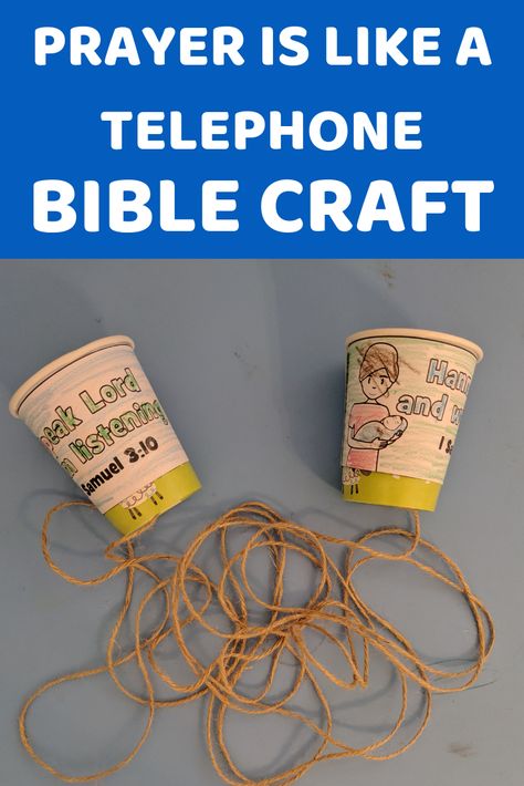 Your kids will have fun with a Bible craft classic STEM activity. Teach them how we can talk to God through prayer and He speak to us. Fun and easy to make. Let them experiment and learn how to make a paper cup phone. Perfect for preschoolers. Includes free printable template Paper Cup Phone, Hannah And Samuel, Prayer Crafts, Toddler Bible, Bible Crafts Sunday School, Kids Church Lessons, Talk To God, Preschool Bible Lessons, Kids Sunday School Lessons