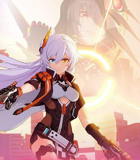 Kiana Kaslana Void Drifter, Herrscher Of The Void, Illustrated Characters, Kiana Kaslana, Tokisaki Kurumi, Honkai Impact, White Hair, Roller Coaster, Sonic