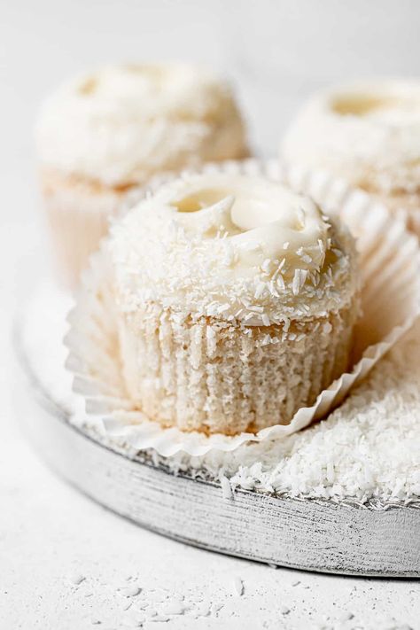 Light & moist coconut cupcakes with a dreamy coconut cream cheese frosting are just what you need to celebrate springtime. Coconut Flour Cupcakes, Coconut Cream Cupcakes, Coconut Cream Cheese, Coconut Cream Cheese Frosting, Coconut Cupcakes, Julia Child, Cheese Frosting, Coconut Flour, Coconut Cream