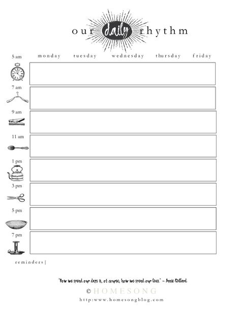 Daily Rhythm Printable, Household Management Binder, Rhythm Worksheets, Waldorf Curriculum, Daily Rhythm, Road Maps, Household Binder, School Binder, Household Management