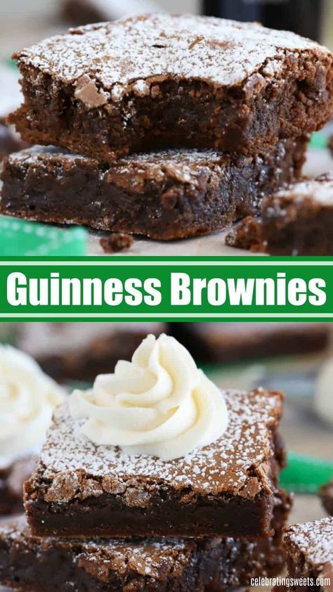 Guinness Brownies, Irish Dessert Recipes, Irish Desserts Traditional, Irish Cream Frosting, St Patricks Food, Irish Recipes Authentic, Irish Desserts, Irish Cooking, Irish Recipes Traditional