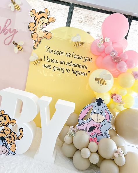 Winnie Pooh Baby Shower 🍯🐝 #winniethepooh #winniepooh #winniepoohbabyshower #winniepoohbabyshowertheme #winniepoohtheme #winniepoohbabyshowerideas #winniepoohbackdrop Pink Winnie The Pooh Baby Shower Ideas, Baby Shower Winnie Pooh, Pooh Baby Shower Ideas, Baby Shower Party Themes, Winnie The Pooh Baby Shower, Birthday Inspiration, Kids Themed Birthday Parties, Pooh Baby, Baby Bear Baby Shower