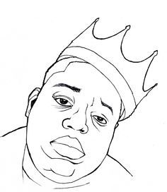 Big Easy Drawings, Biggie Smalls Drawing, Biggie Smalls Art, Small Easy Drawings, Nike Drawing, Book Doodles, 2pac Shakur, Tupac Art, Punch Embroidery