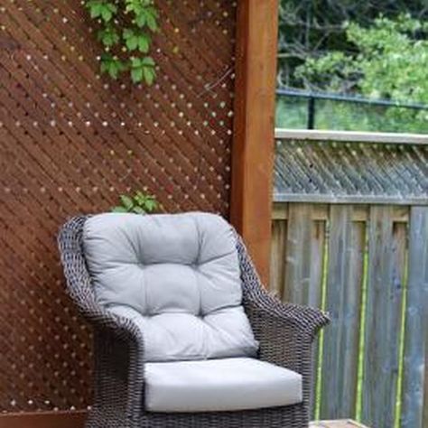 Lattice adds privacy with an open feeling. Deck Privacy Screen, Plastic Lattice, Privacy Screen Deck, High Deck, Build A Deck, Deck Privacy, Exterior Renovation, Painting Plastic, Home Center