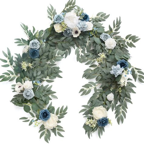 PRICES MAY VARY. Silk Eucalyptus and Willow Flower Garland 6FT: The realistic and natural flowers perfectly blends with eucalyptus leaves and willow, helps to create your romantic Wedding. Floral Greenery Table Runner：Vines with a durable silk material is in 6ft by 13.75" wide and 3"tall (after fully stretch)，which also have iron wires inside the plastic stems for bending a suitable modeling easily. The size of flowers and leaves are right for presenting harmony. Looks real but won't wilt, fade Lilac Theme, Sweetheart Table Centerpiece, Wedding Table Garland, Willow Flower, Artificial Eucalyptus Garland, Head Table Decor, Photo Booth Backdrop Wedding, Table Garland, Sweetheart Table Wedding