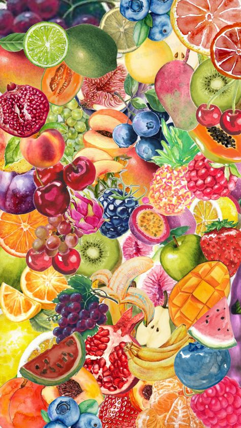 #fruits Fruit Collage, Italian Summer Aesthetic, Future Wallpaper, Cute Summer Wallpapers, Iconic Wallpaper, Iphone Lockscreen Wallpaper, Fruit Wallpaper, Cute Christmas Wallpaper, Instagram Frame Template