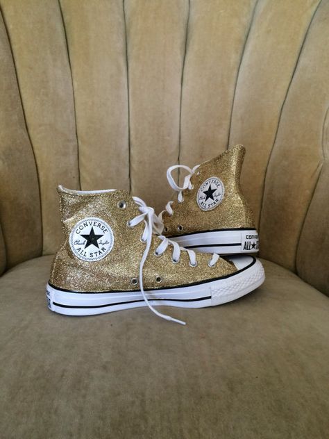 Bridesmaid Sparkle Converse, Gold Converse, Glitter Converse, Tie Sneakers, Converse All Stars, All Stars Converse, Gold Sneakers, Spokane Wa, Womens Tie