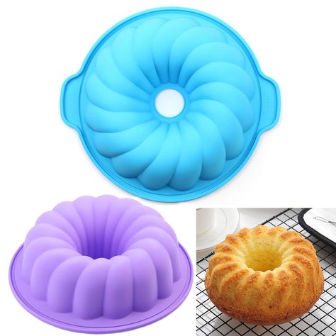 PRICES MAY VARY. ✅HIGH QUALITY ROUND CAKE MOLD - In order to ensure food safety,our silicone cake molds passed the higher test European grade,LFGB approved, BPA free. ✅ BAKING SAFER - High temperature resistance and anti-freezing,safe use temperature -40℃ to 230℃ (-40℉ to 446℉) , oven, microwave, freezer safe.  ✅VERSATILE BAKEWARE CAKE MOLD - The cake jello tube pan lets you have more creatives with your baking, 8-10 inches internal diameter, 2.36inches height,professional for baking cake,jello, Tube Cake, Pumpkin Cake Pops, Jello Gelatin, Tube Cake Pan, Cake Pop Maker, Food On Sticks, Bundt Cake Pan, Jello Recipes, No Bake Brownies