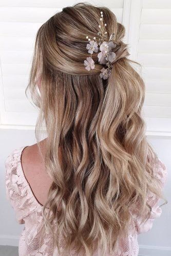 Hottest Bridesmaid Hairstyles For 2020/21 + Tips And Advice ★ bridesmaid hairstyles half up half down with ponytail and flowers cathughesxo Beyonce Hair, Wedding Hairstyles Bridesmaid, Bridesmaid Hair Long, Bridesmaid Hair Half Up, Bridesmaid Hair Down, Natural Hair Styles Easy, Bridesmaid Hairstyles, Curly Bob Hairstyles, Half Up Half Down Hair