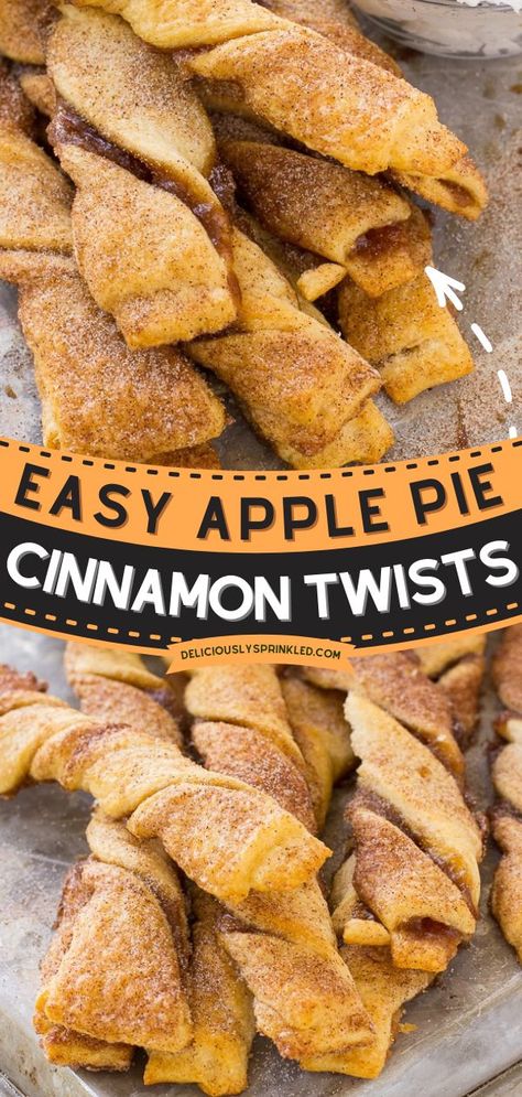 Apple Pie Cinnamon Twists, holiday brunch ideas, christmas morning Crescent Roll Pies, Apple Cinnamon Crescent Rolls, Fall Cooking Recipes, Fresh Apple Recipes, Crescent Roll Recipes Dessert, Quick Apple Dessert, Easy Easter Brunch Recipes, Crescent Roll Dessert, Easy Easter Brunch