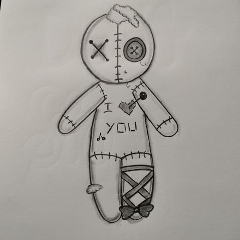 Voodoo Doll Sketch, Doll Sketch, Creepy Sketches, Different Lettering Styles, Doll Tattoo, Doll Drawing, Money Tattoo, Broken Doll, Getting A Tattoo