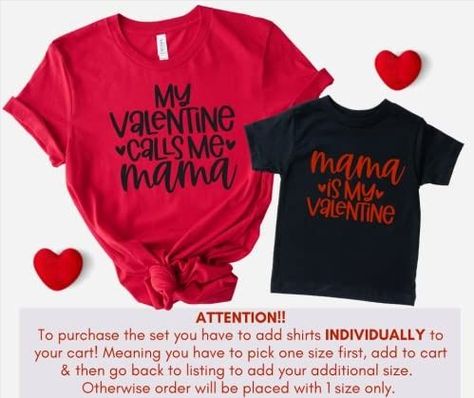 Welcome to Salt and Light Btq! Shop our cute matching Valentine Mommy and Me Shirts to celebrate Valentine’s Day 2022 in style. Our Mommy and Me Valentine Outfits are made with love in TX, USA. ❤︎ HOW TO ORDER: Choose your first size and press customize now. Select your size information, color and any customization request you may have. In this way you can mismatch colors and also add multiple pieces for to pick up all the tees you need to complete your mommy and me set. Mother Baby Matching Outfits, Mommy And Me Valentine Shirts, Valentine Shirts, Mom And Daughter Matching, Mommy And Me Shirt, Cute Matching, Mother Baby, Valentine T Shirts, Valentines Outfits