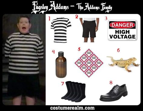 Addams Family Outfit, Pugsley Costume, Pugsley Addams Costume, Adams Family Halloween, Wednesday Addams Outfit, Outfits Guide, Addams Family Theme, Pugsley Addams, Morticia And Gomez Addams