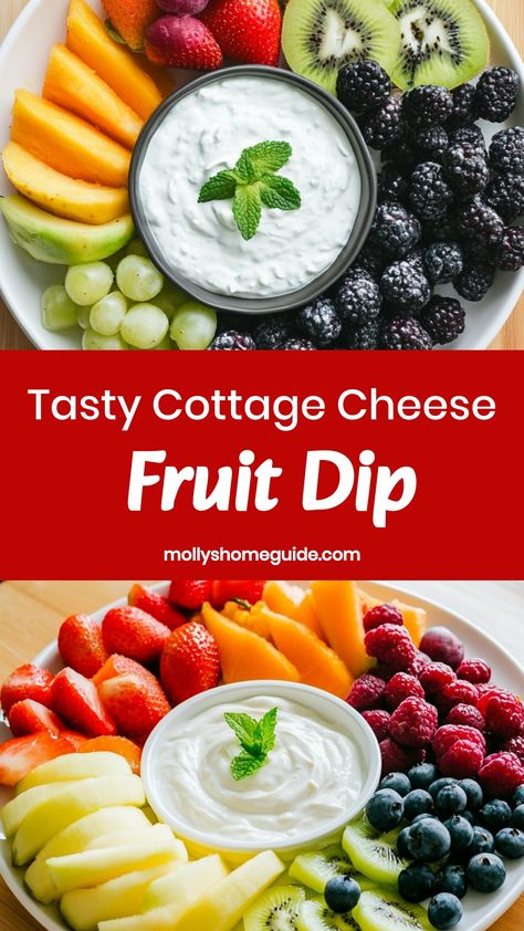 Looking for a tasty and healthy snack idea? Try our delicious cottage cheese fruit dip recipe! This creamy and flavorful dip is the perfect complement to your favorite fruits. It's easy to make and packed with protein, making it a great option for a midday pick-me-up or post-workout treat. Whether you're hosting a gathering or just want something nutritious to enjoy at home, this cottage cheese fruit dip is sure to be a hit with everyone.

Ingredients
1 cup cottage cheese (4% fat)
2 tablespoons Cottage Cheese Fruit Dip, Cool Whip Fruit Dip, Cottage Cheese And Fruit, Cottage Cheese Fruit, Cottage Cheese Dip Recipes, Cottage Cheese Dip, Low Calorie Pancakes, Fruit Dip Recipe, Cottage Cheese Dips