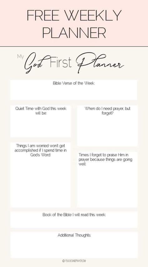 How to Put God First in Your Life + God First Planner Put God First, Bible Study Worksheet, Weekly Planner Free, Free Bible Study, Devotional Journal, Bible Study Journal, Free Bible, God First, Books Of The Bible