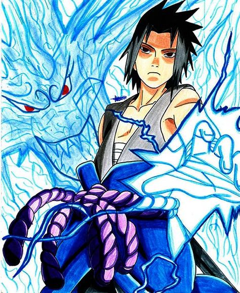 Kirin-sasuke Sasuke Kirin Tattoo, Sasuke Kirin, Gangster Paradise, Ayame Himuro, Steam Artwork, Sasuke Vs, Sasuke Shippuden, Manga Colored, Ichigo Kurosaki