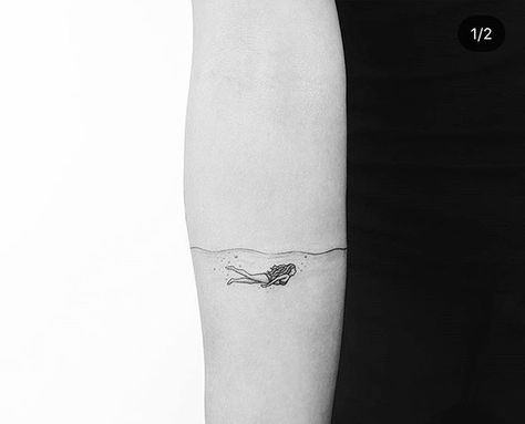 Freediving Tattoo, Tattoo Swimming, Tiny Bird Tattoos, Swimming Tattoo, Empowering Tattoos, Feminist Tattoo, M Tattoos, Ankle Tattoos For Women, Anklet Tattoos