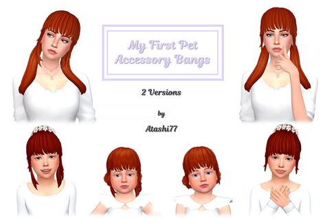 Sims 4 Bangs Accessory, Sims 4 Bangs, Ts4 Accessories, Ts4 Hair, First Pet, Cc Mods, Sims Hair, Cc Sims, Ts4 Cc