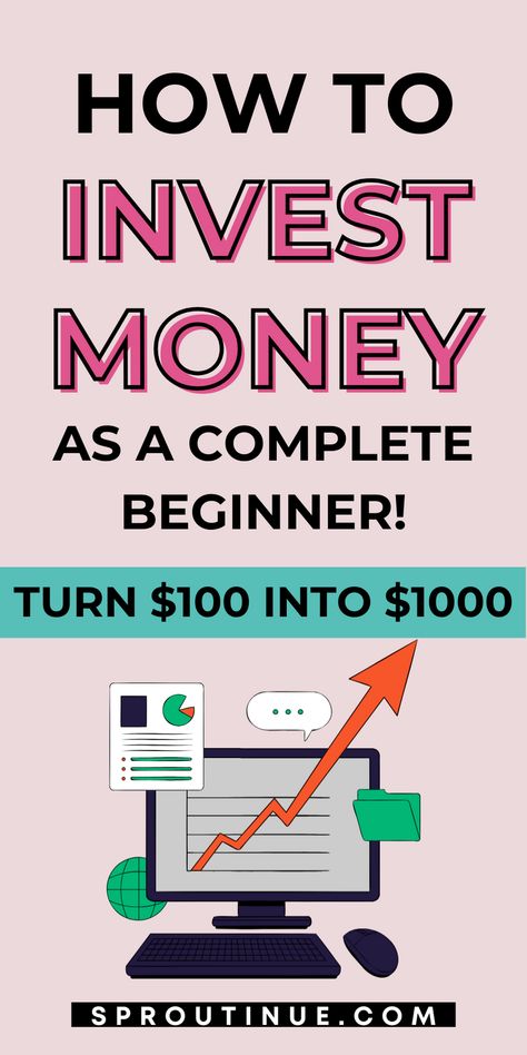 If you're new to investing, you might be worried about losing your hard-earned money. But the thing is the earlier you start letting your money work for you the better. This investing for beginners guide will help you learn how to invest money for beginners. Remember to save it for later. Mutual Funds Investing, Money Savvy, Investing For Beginners, Invest Money, Where To Invest, Investing Strategy, Savings Strategy, Money Management Advice, Investment Accounts