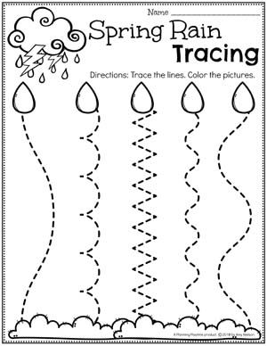 Preschool Tracing Worksheets - Spring Weather #springworksheets #preschoolworksheets #planningplaytime #tracingworksheets Weather Activities Preschool, April Preschool, Preschool Theme Activities, Spring Theme Preschool, Spring Preschool Activities, Spring Worksheet, Preschool Weather, April Activities, Spring Lessons