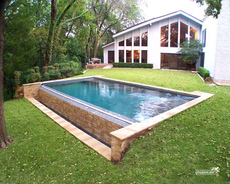 Click to close image, click and drag to move. Use arrow keys for next and previous. Sloped Backyard Pool, Infinity Pool Backyard, Pools Backyard Inground, Luxury Swimming Pools, Sloped Backyard, Cool Swimming Pools, Small Pool Design, Backyard Pool Landscaping, Ground Pools