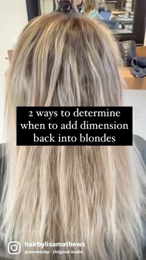 hairbylisamathews on Instagram: 2 ways to determine when to add dimension back into blondes ⬇️ 1. If blonde is all one tone use a balance of highs and lows to create… Add Dimension To Blonde Hair, Low Maintance Blonde, High And Low Lights Hair Blonde, Brassy Blonde Hair, High And Low Lights, Blonde Lowlights, Brassy Blonde, Ash Blonde Balayage, Redken Shades