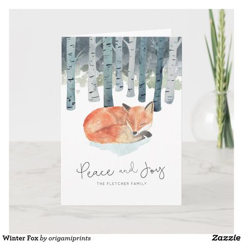 Winter Fox Holiday Card Fox Card, Winter Gift Ideas, Fox Christmas, Winter Watercolor, Christmas Card Art, Holiday Design Card, Watercolor Christmas Cards, Christmas Holiday Cards, Christmas Postcard