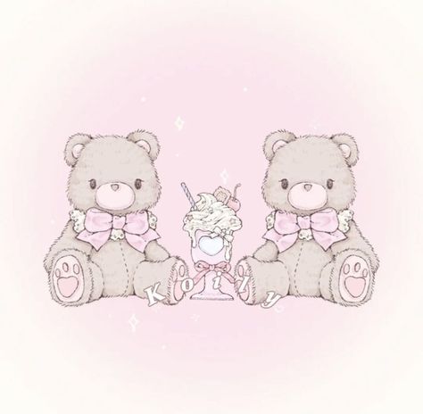 Nursery Drawings, Soft Pink Theme, Music On Spotify, Bear Tattoo, Animal Doodles, Homescreen Wallpaper, Cute Art Styles, Kawaii Drawings, Kawaii Art